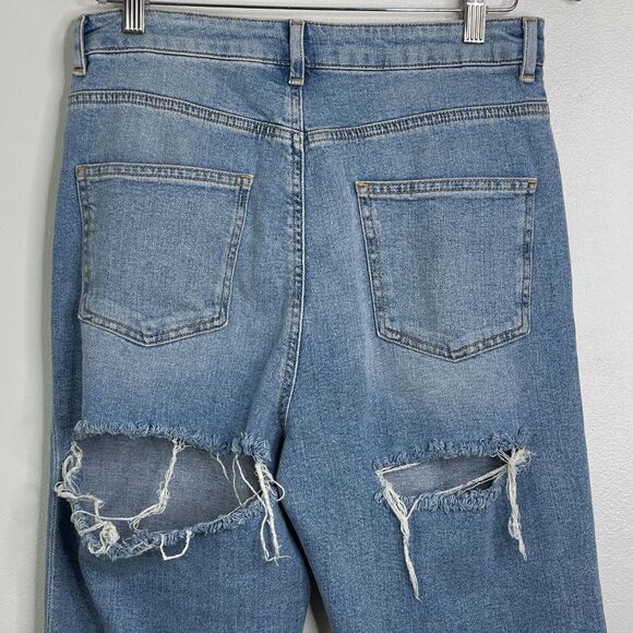 New ASOS Farleigh High Waist Slim Mom Jeans with Bum Rips Women's Size 30 - Picture 4 of 10
